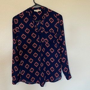 Women’s Pink Rose XS Long Sleeve Blouse